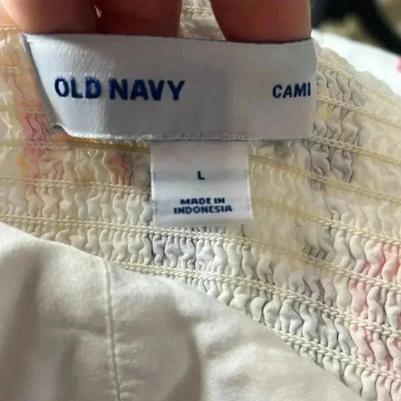 Old Navy White Floral Cami Dress Halter Sumer Fluffy Casual Size Large - Picture 4 of 7